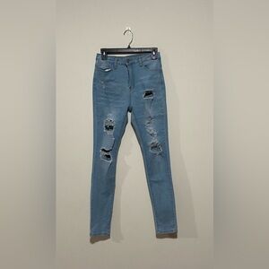 Shein Light Blue Distressed Jeans size 4